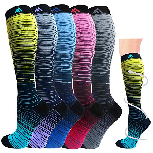 Graduated Compression Knee High Socks, 5 Pairs Graduated Compression Knee High Socks, 5 Pairs